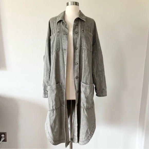 Anthropologie Pilcro Duster Shacket Green Small S - Picture 1 of 8